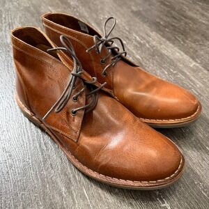Crown Vintage Casper Mens Chukka Boots Cognac Leather Size 9.5 Desert Boot